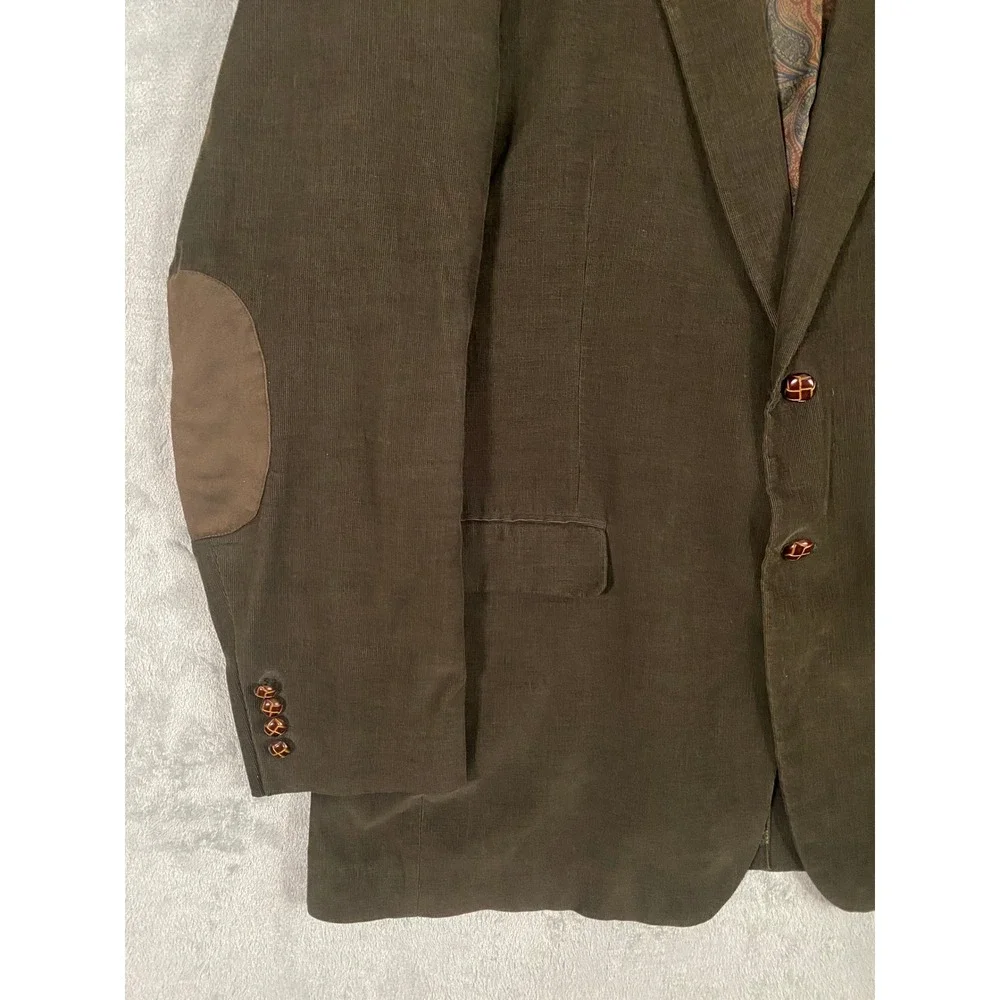Lauren Ralph Lauren Blazer 44L Brown Corduroy Sport Coat Elbow Patches Preppy